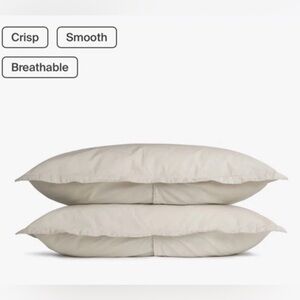 New PARACHUTE Percale Cotton KING Pillow Shams Set(2) in Bone